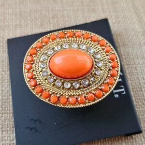 Mixit Women Ring Statement Ornage Beads Fashion Jewelry Adjustable NWT